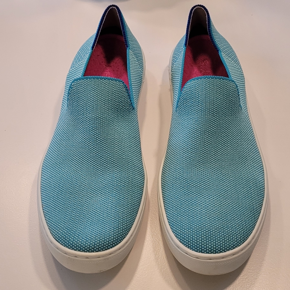 Rothy's Island Blue original slip on sneakers in size 9 1/2.
